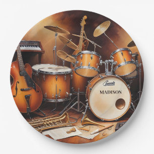 Custom Name Musical Instruments Paper Plate