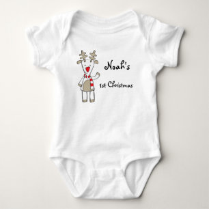 Custom name/my 1st Christmas the reindeer Baby Bodysuit
