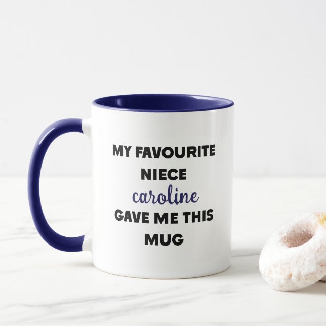 Custom Name My Favorite Niece Gave Me This Mug (With Donut)