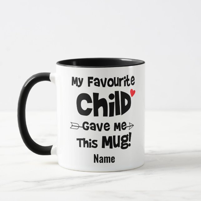 Custom Name, My Favourite Child Gave Me This Mug! Mug (Left)