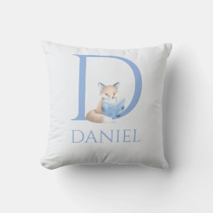 Custom Name My Little Fox reading a book Cushion