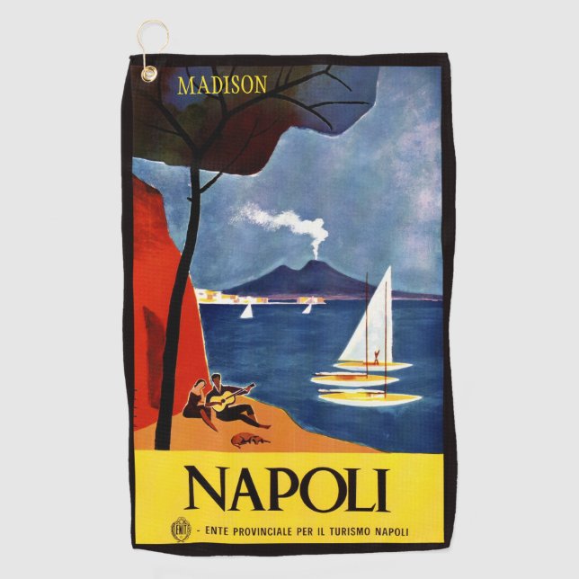 Custom name Napoli (Naples) Vintage Travel Golf Towel (Front)