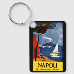 Custom name Napoli (Naples) Vintage Travel Key Ring