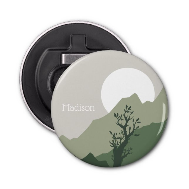 Custom Name Nature Illustration Bottle Opener (Front)