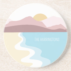 Custom Name Nature Illustration Coaster