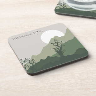 Custom Name Nature Illustration Coaster