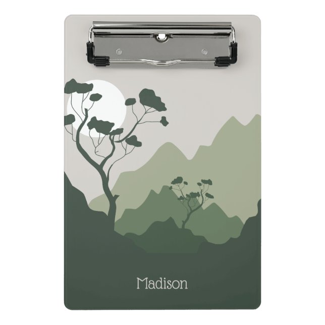 Custom Name Nature Illustration Mini Clipboard (Front)