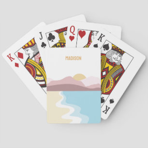 Custom Name Nature Illustration Playing Cards