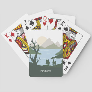 Custom Name Nature Illustration Playing Cards