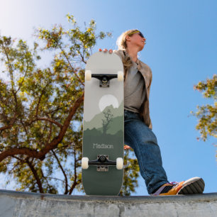 Custom Name Nature Illustration Skateboard