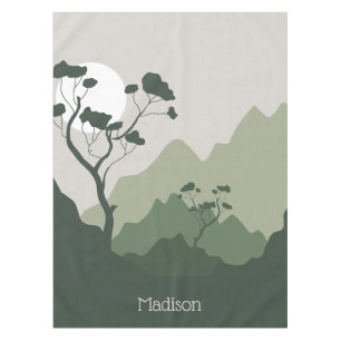 Custom Name Nature Illustration Tablecloth