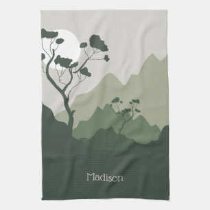 Custom Name Nature Illustration Tea Towel