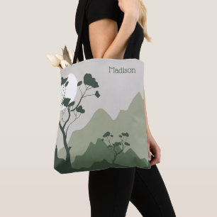 Custom Name Nature Illustration Tote Bag