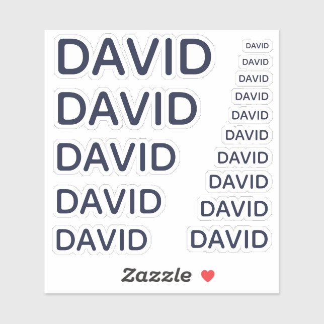 Custom Name Navy Blue 15 Sizes Simple Caps  (Sheet)