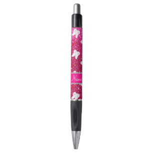 Custom name neon hot pink glitter brushes tooth