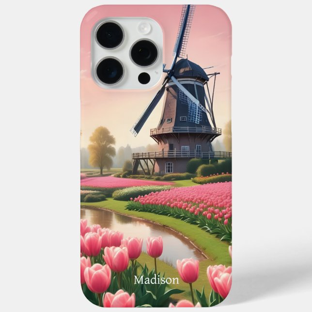 Custom Name Netherlands Windmills Case-Mate iPhone Case (Back)