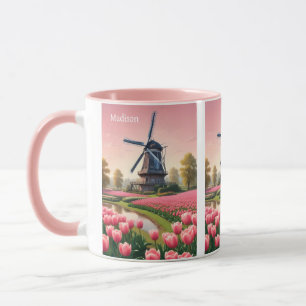 Custom Name Netherlands Windmills Mug