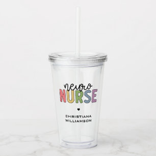 Custom Name Neuro Nurse Neuroscience Nurse Gifts Acrylic Tumbler