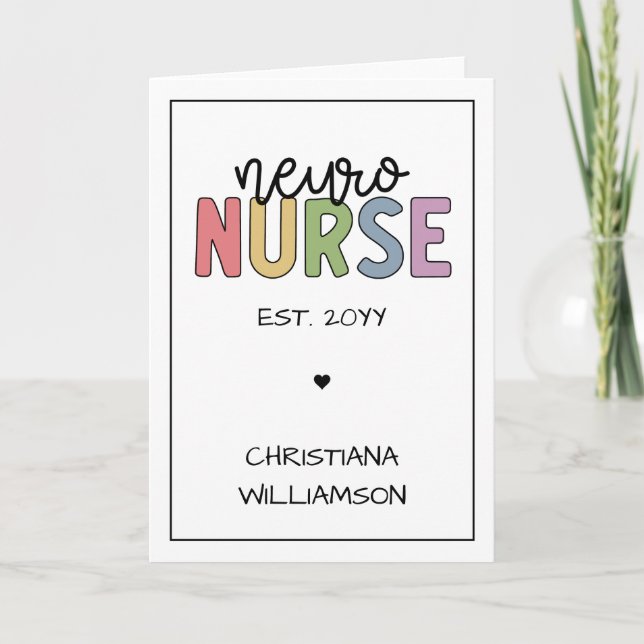 Custom Name Neuro Nurse Neuroscience Nurse Gifts Card (Front)