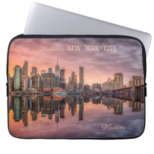 Custom Name New York City Skyline Laptop Sleeve