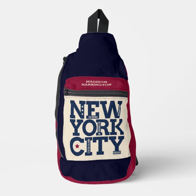Custom Name New York City Sling Bag (Front)