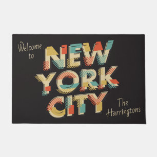 Custom name New York City Typography door mats