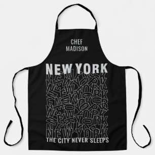 Custom Name New York Typography Apron