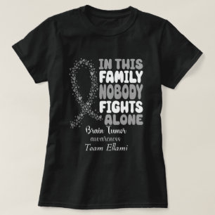 Custom Name Nobody Fights Alone Brain Tumour T-Shirt