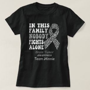 Custom Name Nobody Fights Brain Tumour Alone T-Shirt