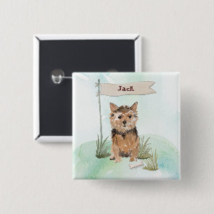 Custom Name Norfolk Terrier Pet Dog 15 Cm Square Badge