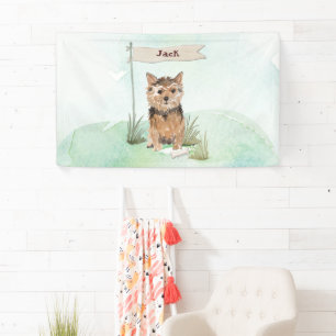 Custom Name Norfolk Terrier Pet Dog Banner