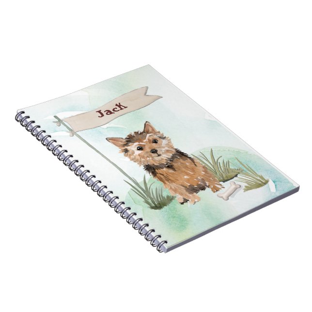 Custom Name Norfolk Terrier Pet Dog Notebook (Right Side)