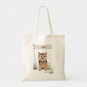 Custom Name Norfolk Terrier Pet Dog Tote Bag