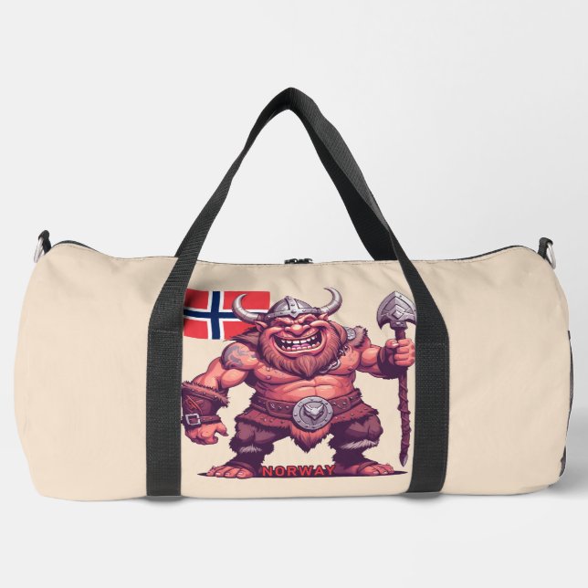 Custom Name Norwegian Troll Duffle Bag (Front)