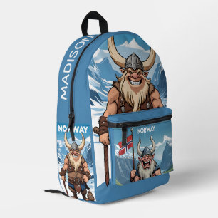 Custom Name Norwegian Troll Printed Backpack