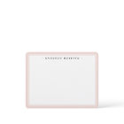 Custom name note card light blush pink border