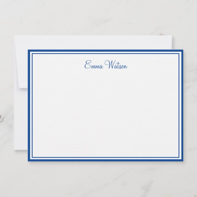 Custom Name Note Card-Linen Paper Card (Front)