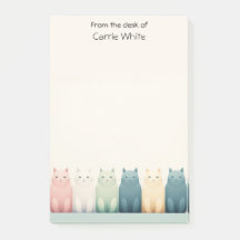 Custom Name Notepad with Cats