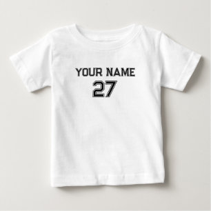 Custom Name Number Front Back  Baby T-Shirt