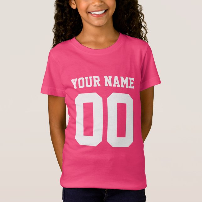 Custom Name Number Girls' Football Jersey Shirt (Front)