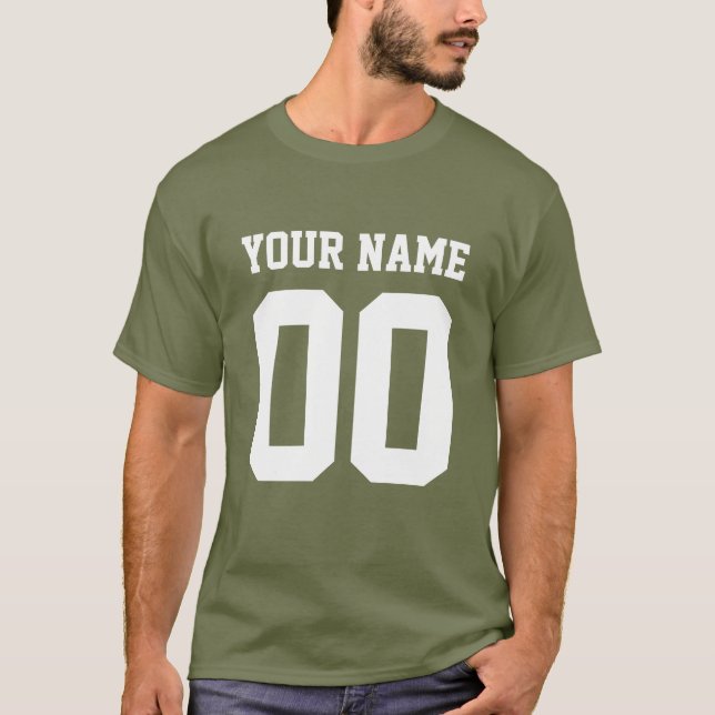 Custom Name Number Men's Football T-Shirt (Front)
