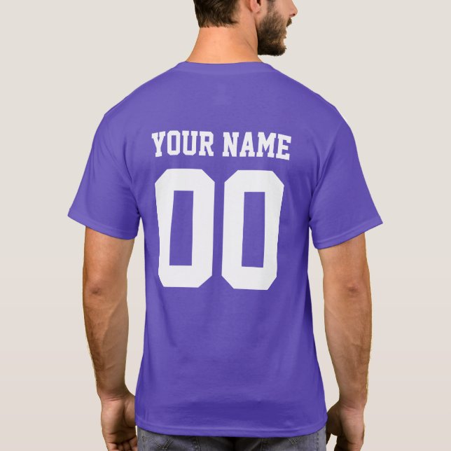 Custom Name Number Men's Football T-Shirt (Back)
