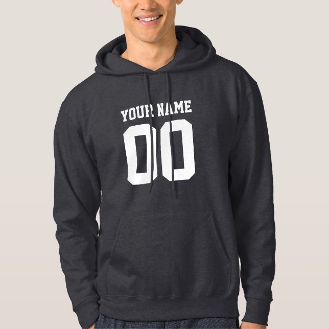 Custom Name Number Men's Football T-Shirt Hoodie (Front)