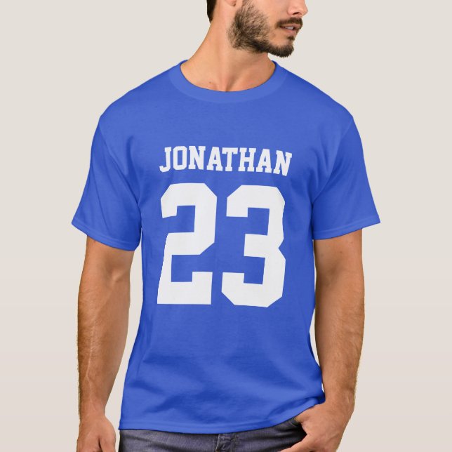 Custom Name Number Mens Sport Jersey T-Shirt (Front)