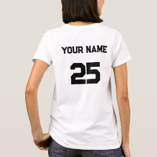 Custom Name Number on back side Black Font T-Shirt