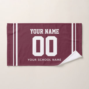 Custom Name & Number Sport Towel, Jersey Number Hand Towel