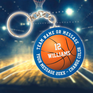 Custom Name Number Team Name Basketball Key Ring