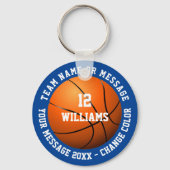 Custom Name Number Team Name Basketball Key Ring (Front)