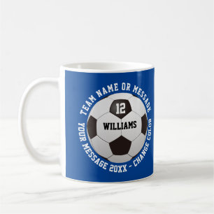 Custom Name Number Team Name Soccer Ball Coffee Mug