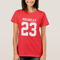 Custom Name Number Womens Sport Jersey T-Shirt
